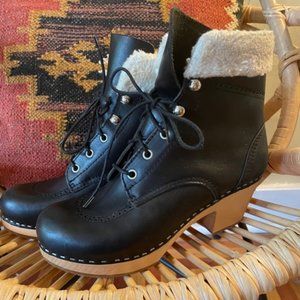Swedish Hasbeens Clog Boots Black EU 38